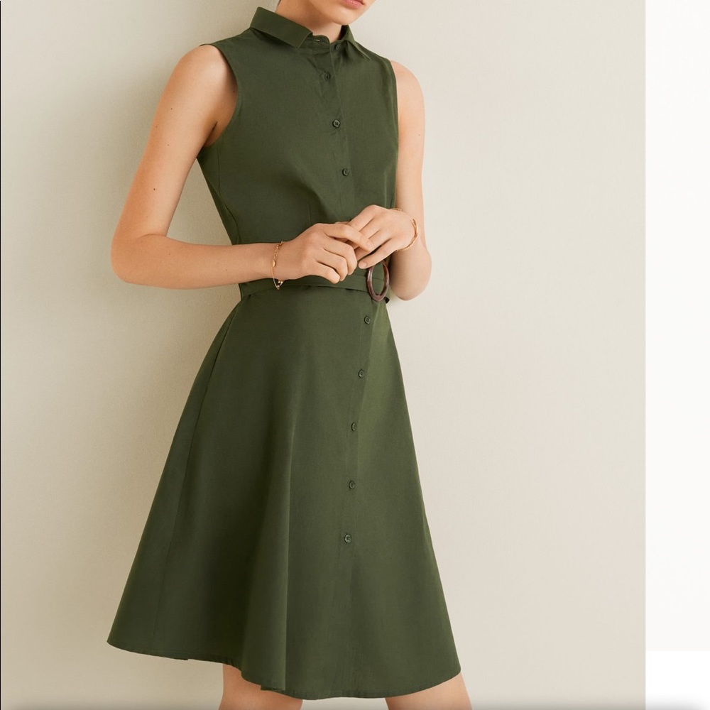 Mango summer belted Midi shirt dress - Picture 7 of 9